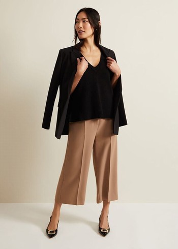 Phase Eight Aubrielle Clean Crepe Culotte Trousers Brown Canada | LVYTMO-921